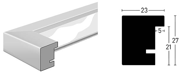 Profil et coupe de la baguette du cadre XL