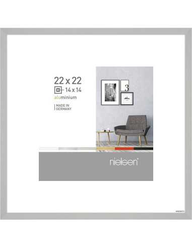 Pixel 22x22 avec passe-partout argent mat